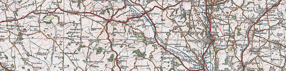 Old map of Windley in 1921