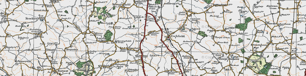 Old map of Windsor Green in 1921