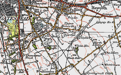 Old map of Windy Nook in 1925
