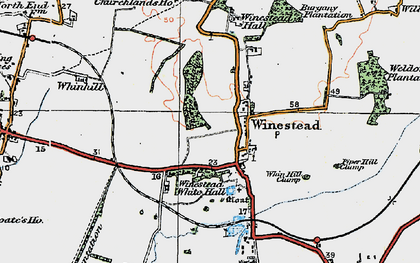 Old map of Winestead Hall (sch) in 1924