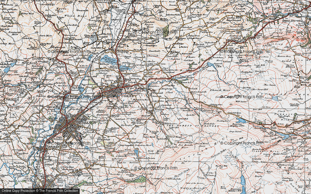 Old Map of Winewall, 1925 in 1925