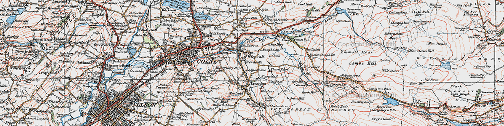 Old map of Winewall in 1925