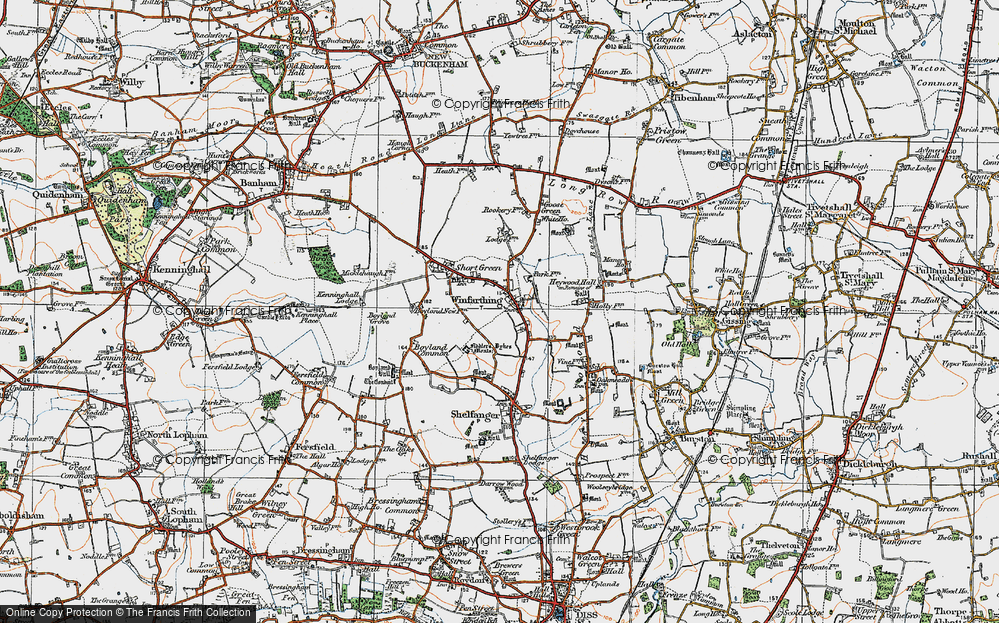 Old Map of Winfarthing, 1920 in 1920
