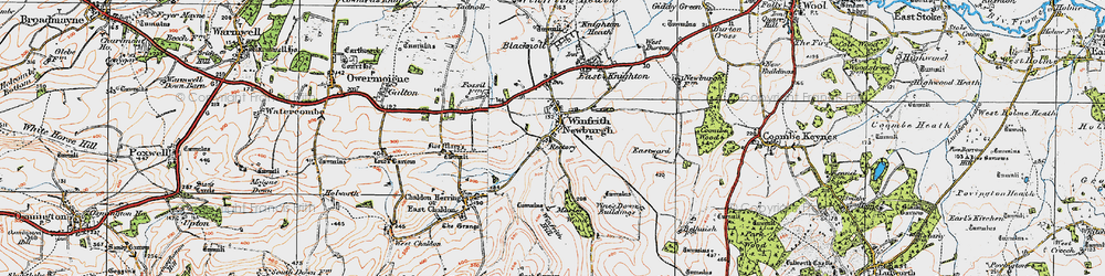 Old map of Winfrith Newburgh in 1919