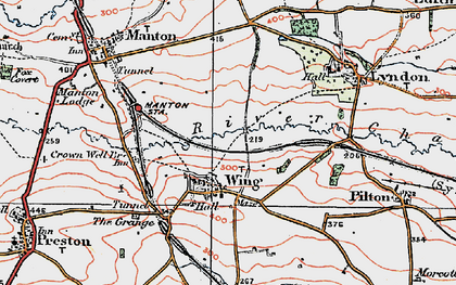 Old map of Wing in 1921