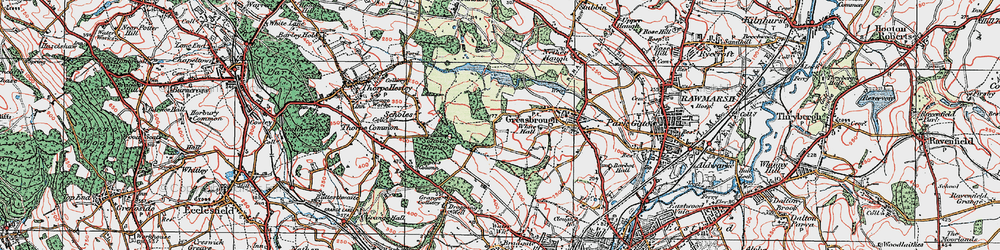 Old map of Wingfield in 1924