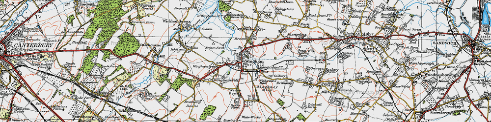Old map of Wingham in 1920