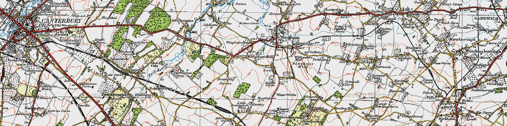 Old map of Wingham Well in 1920