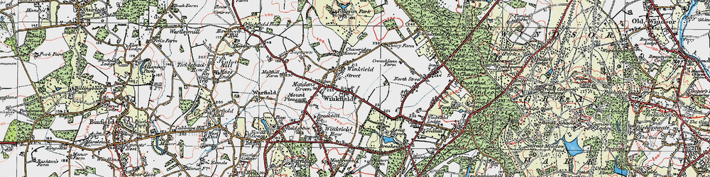 Old map of Winkfield in 1919