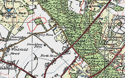 Old map of Winkfield Place in 1920