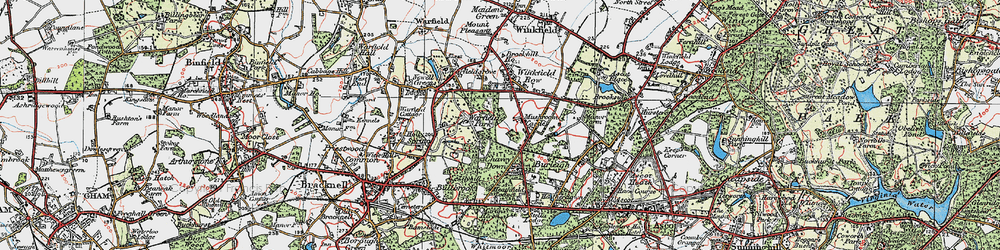 Old map of Winkfield Row in 1919