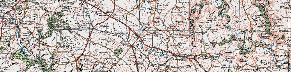 Old map of Winkhill in 1921