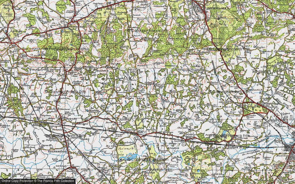 Old Map of Historic Map covering Bore Place in 1920