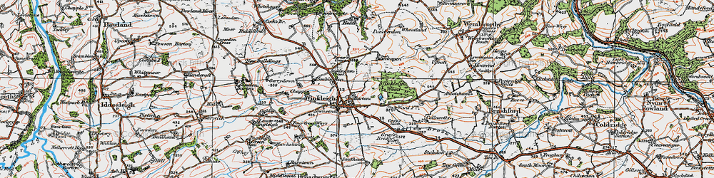 Old map of Winkleigh in 1919