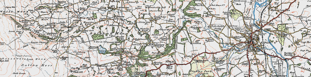 Old map of Laver Banks in 1925