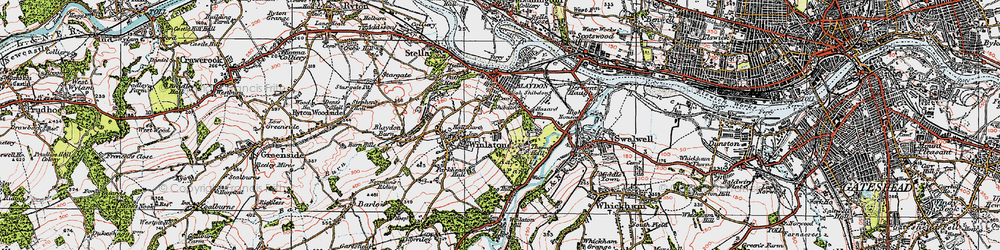 Old map of Winlaton in 1925