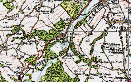 Old map of Winlaton Mill in 1925