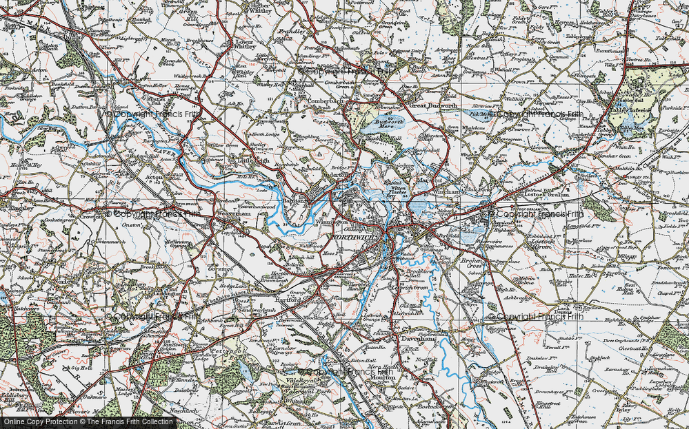 Old Map of Historic Map covering Barnton Cut in 1923
