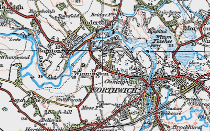 Old map of Barnton Cut in 1923