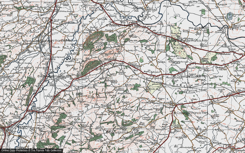 Old Map of Winnington Green, 1921 in 1921