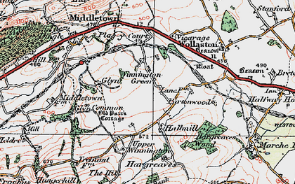 Old map of Winnington Green in 1921