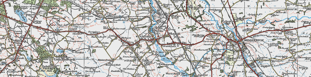 Old map of Winsford in 1923