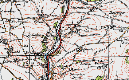 Old map of Winsham in 1919