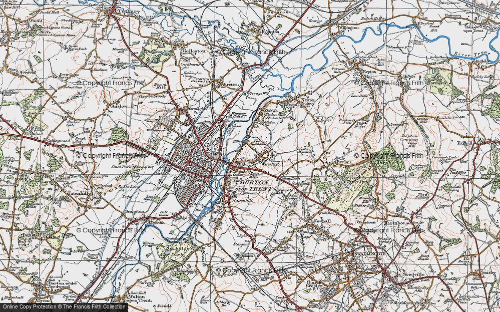 Old Map of Winshill, 1921 in 1921