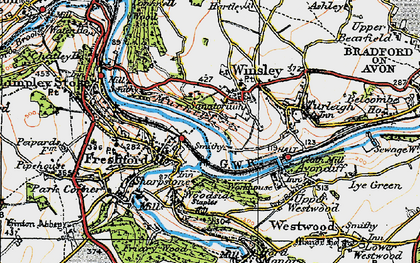 Old map of Winsley in 1919