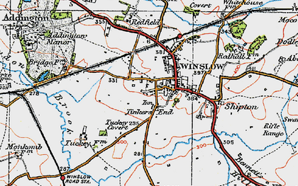 Old map of Winslow in 1919