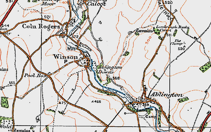 Old map of Ablington Downs in 1919
