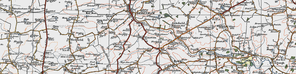 Old map of Winston in 1921