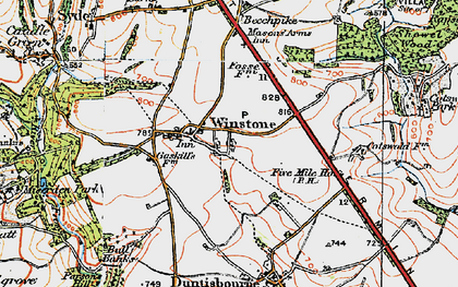 Old map of Winstone in 1919