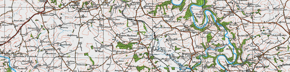 Old map of Winswell in 1919