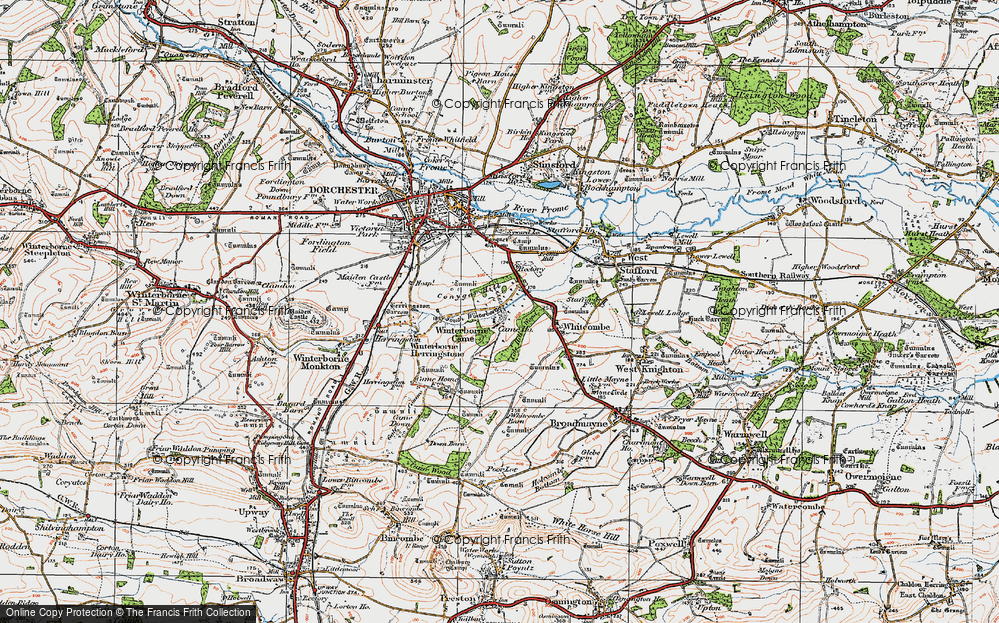 Old Map of Winterborne Came, 1919 in 1919