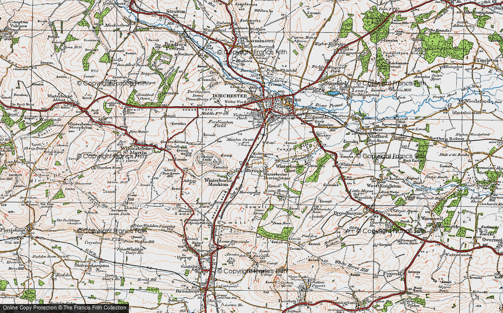 Old Map of Historic Map covering Herringston in 1919