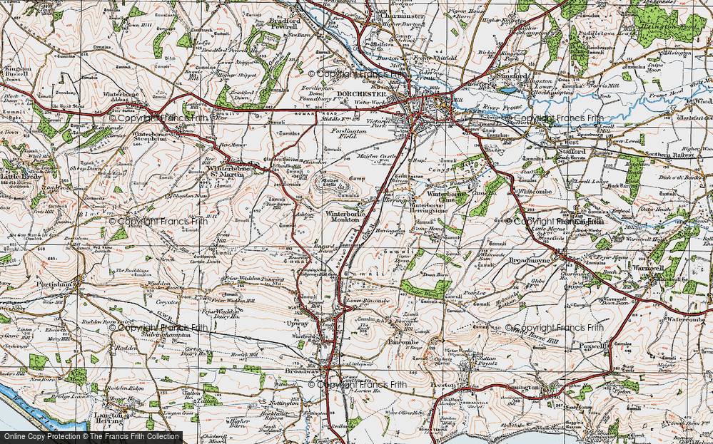 Old Map of Winterborne Monkton, 1919 in 1919