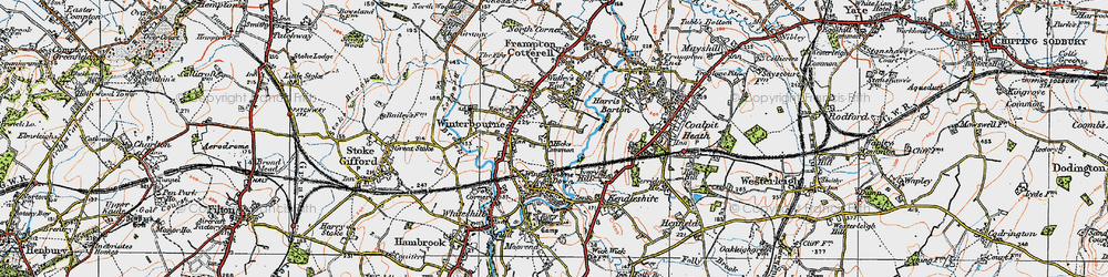 Old map of Winterbourne in 1919
