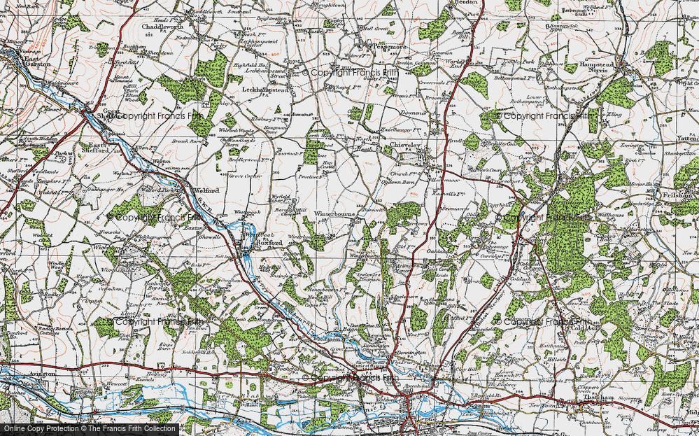 Old Map of Historic Map covering Bussock Wood in 1919