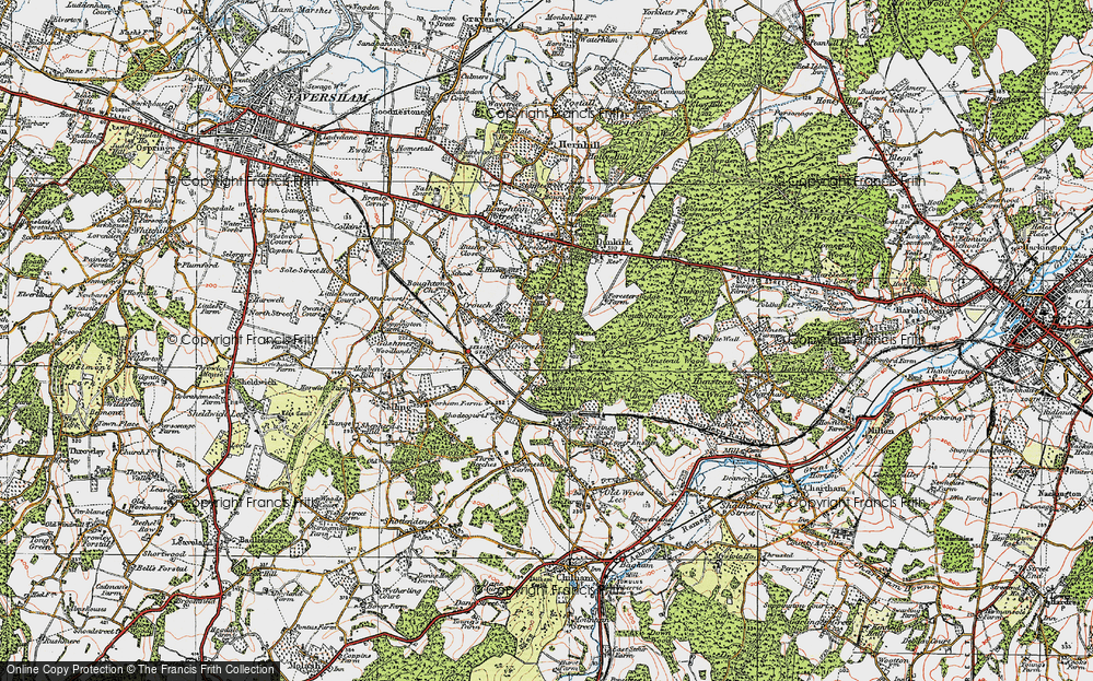 Old Map of Winterbourne, 1921 in 1921