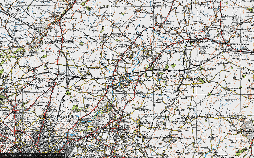 Old Map of Winterbourne Down, 1919 in 1919