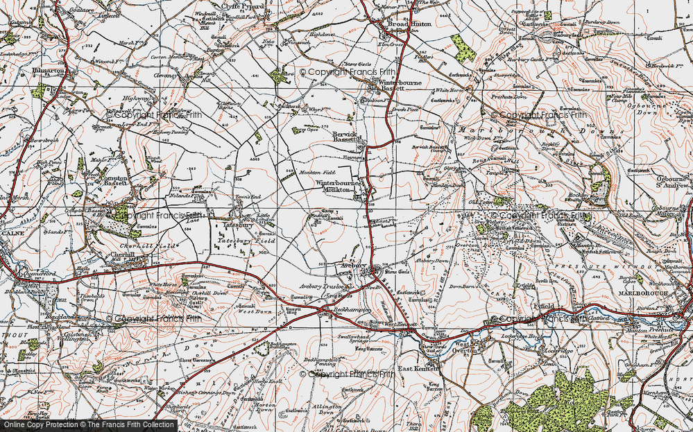 Old Map of Winterbourne Monkton, 1919 in 1919