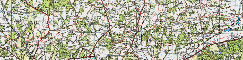 Old map of Winterfold in 1920