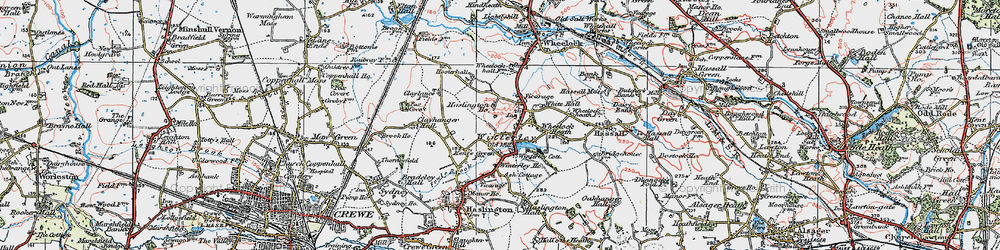 Old map of Winterley in 1923