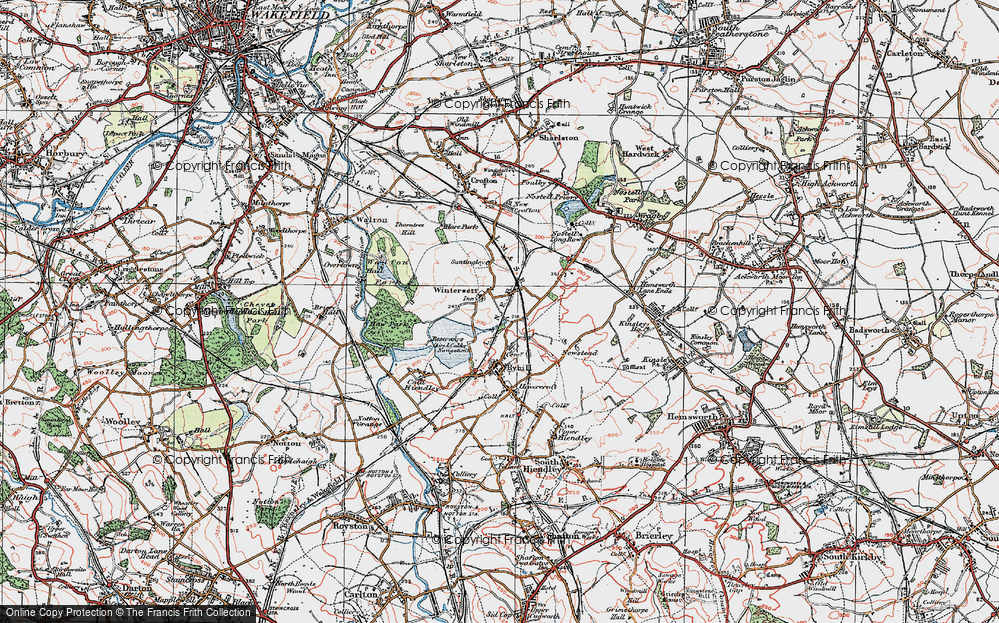 Old Map of Wintersett, 1925 in 1925