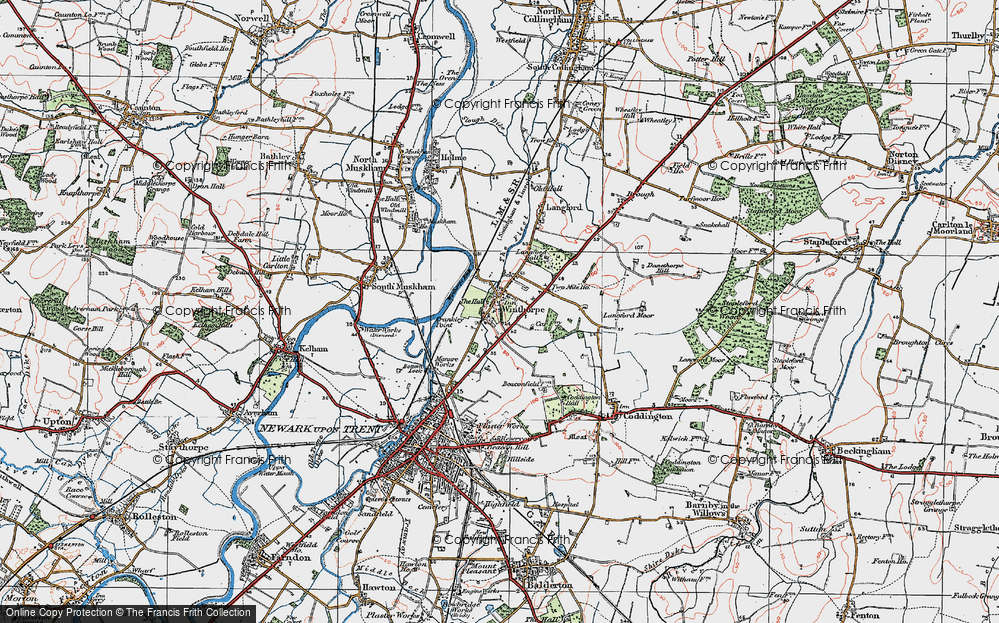Old Map of Winthorpe, 1923 in 1923