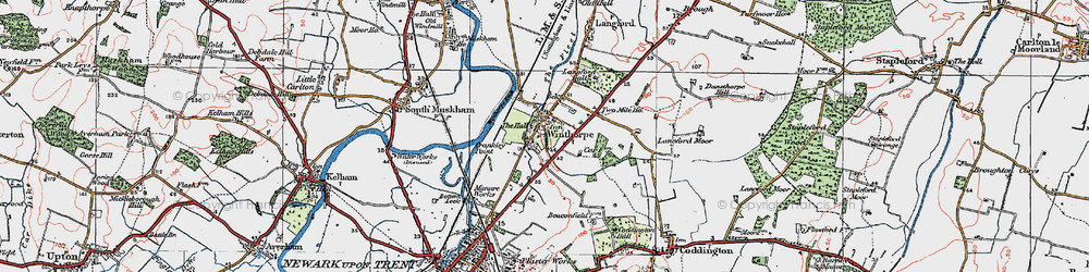 Old map of Winthorpe in 1923