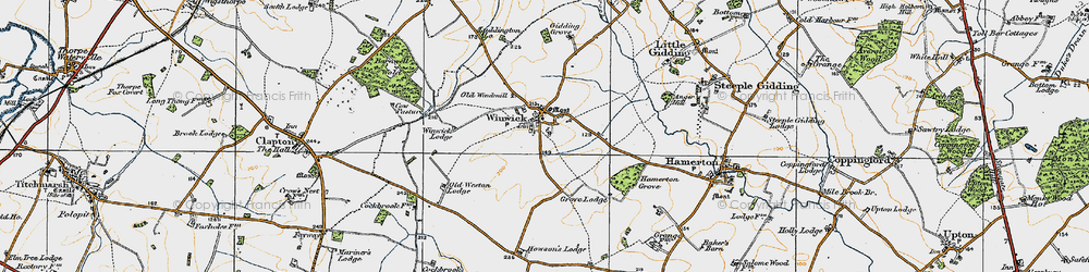 Old map of Winwick in 1920
