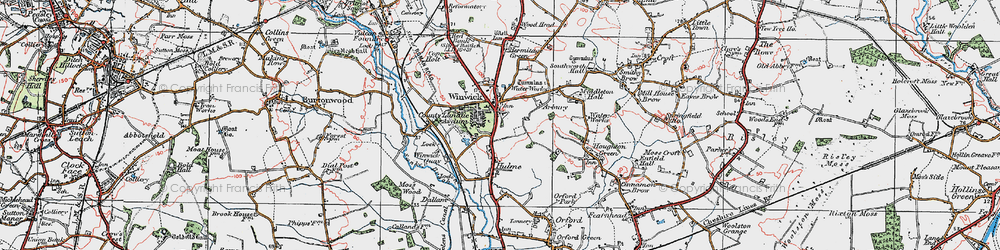 Old map of Winwick in 1923