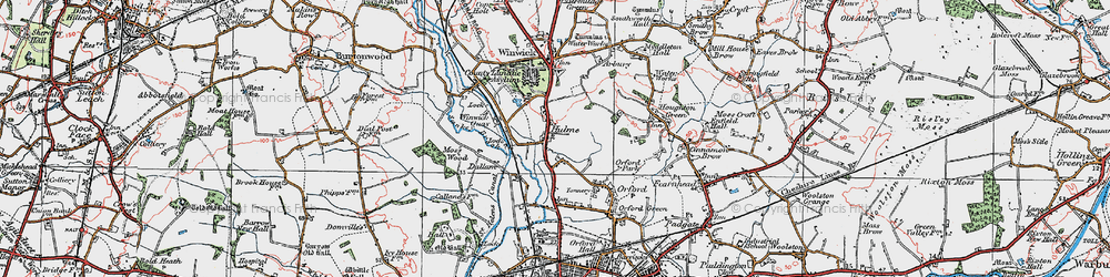 Old map of Winwick Quay in 1923